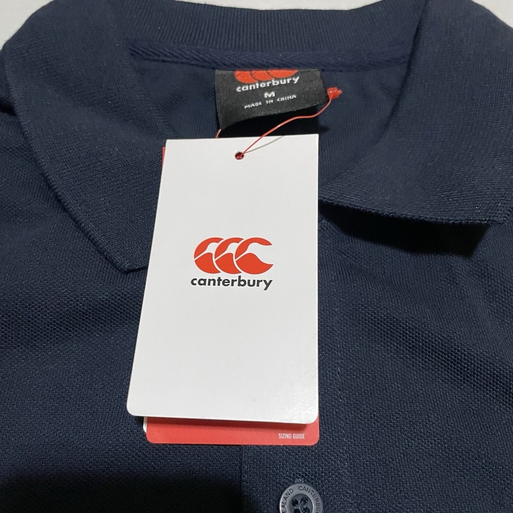 NWT Canterbury Polo Shirt Navy Size Medium Rugby World Cup Logo Japan 2019 - Picture 3 of 6